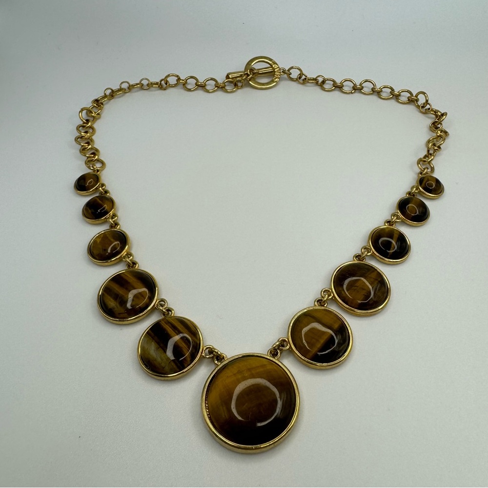 Chaps Graduated Tiger's Eye Statement Necklace - image 1